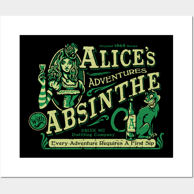 Alice's Adventures with Absinthe Wall Art by heartattackjack